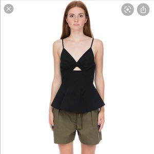 T by Alexander Wang keyhole peplum top